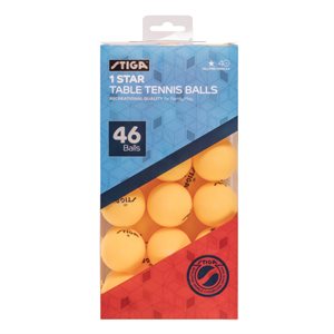 STIGA 1-Star 46-Pack Table Tennis Balls Orange