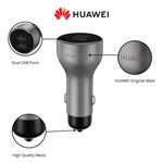 Huawei OEM SuperCharge Car Charger 5V and 9V Silver w / White Type C cable