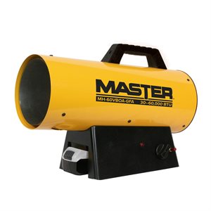 Master 60,000 BTU Battery LP Forced Air Heater - Yellow
